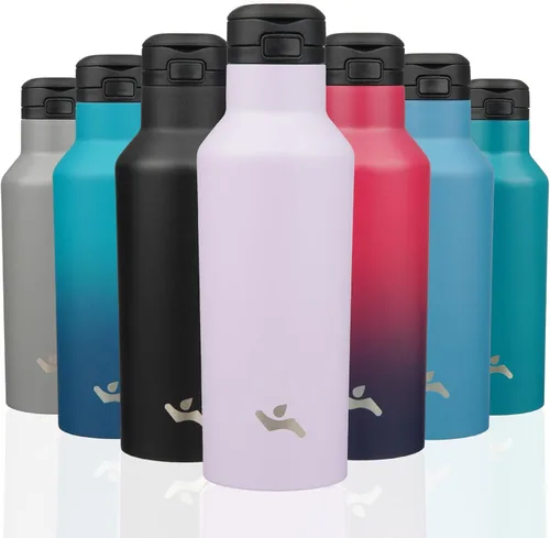 Vista 35 de Konokyo - Botella de agua aislada con popote, 25 onzas, doble pared de acero inoxidable al vacío con 2 tapas, cielo