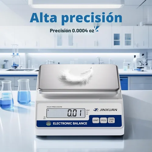 Vista 2 de Escala de Laboratorio 3000g Escala de Gramos 0.01g de Precisión Escala Digital Analítica Balanza Electrónica Escala de Precisión Laboratorio Escala