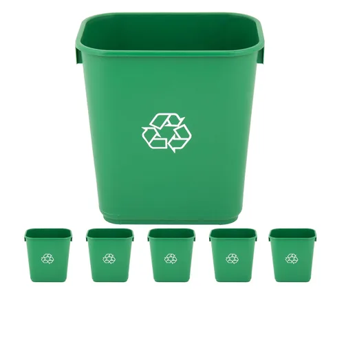 Vista 63 de Cubo de basura rectangular beige de 10 galones para restaurante, papelera comercial, papelera de plástico para oficina, cubo de basura para baño