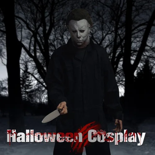 Vista 5 de Halloween Horror Mask for Adults Men With Classic Knife Props Halloween Scary Mask for Cosplay