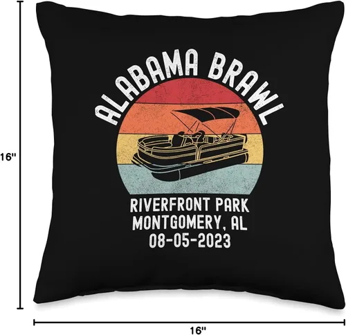 Vista 4 de Montgomery Riverfront Brawl Alabama Brawl Riverfront Park Montgomery Alabama Brawl - Almohada (16 x 16 pulgadas), multicolor
