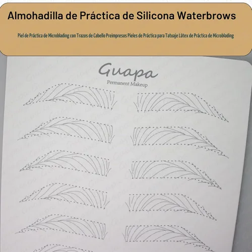 Vista 3 de Guapa 3 patrones avanzados de trazos de cabello de silicona permanente, práctica de maquillaje, piel de látex para práctica de microblading