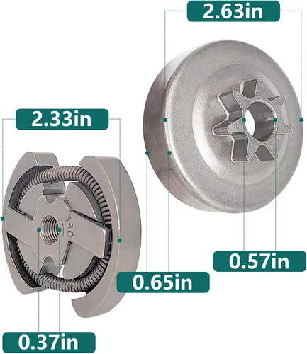 Vista 2 de Conjunto de tambor de embrague para Hus qvarna 36 41 136 141 295 2275 2900 PP4620 Jonsered 2036 2040 CS2040 Poulan 2200 2750 2775 2900 3050 2900