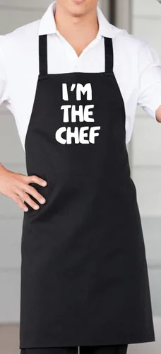 Vista 2 de Delantales de cocina I'm The Chef - Delantal de cocina para chefs, Negro