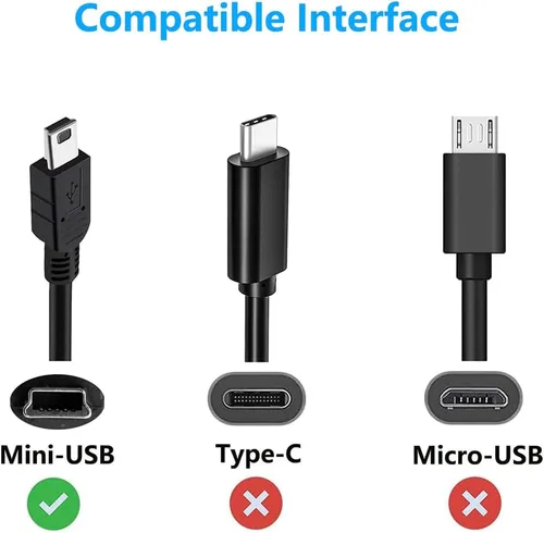 Vista 3 de Cable de carga mini USB, USB A a mini puerto, cable de transferencia de datos de carga para calculadora TI, tableta, teléfonos, cámara GPS, PSP