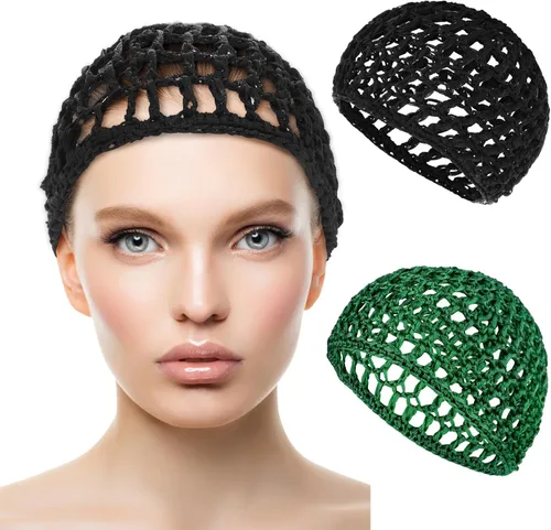 Vista 13 de WLLHYF Gorros de Peluca para Cabello Grueso y Largo, Gorros Ajustables de Red Malla Trenzada para Tejer, Hacer Crochet, Coser, Tejido de Red