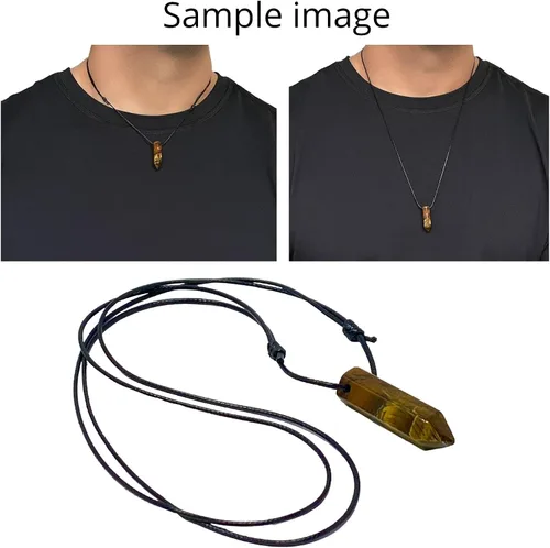 Vista 3 de Collar con colgante de piedra preciosa de bala, unisex, adultos, hombres y mujeres, 7 siete chakras, amuleto de protección curativa, amatista