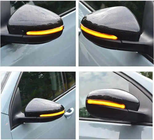 Vista 3 de Tapas de espejo de fibra de carbono real para VW Golf 6 MK6 GTI R20 2009-2013 Cubiertas de repuesto directo para espejo retrovisor, actualización