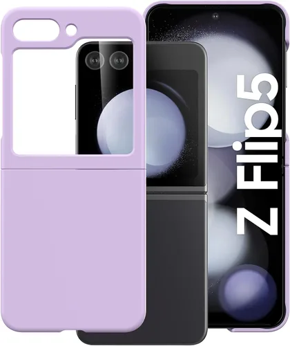 Vista 2 de Cresee Funda para Samsung Galaxy Z Flip 5 (2023) con protector de pantalla de cubierta, funda delgada para teléfono de PC dura para Galaxy Z Flip5