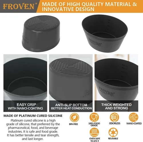 Vista 3 de FROVEN Forros de silicona para olla de cocción lenta de 4-4.5 cuartos, ovalados – Reutilizables, acolchados, con peso y resistentes. Compatibles