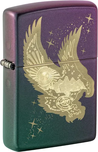 Vista 15 de Encendedores Zippo Lobo Armadura Negro Hielo Lobo Luna Diseño
