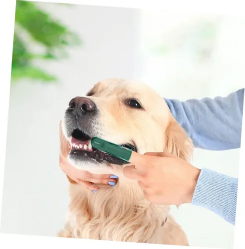 Vista 5 de 1 set de cepillo de dientes para mascotas para perros de doble cabeza cepillo de dientes para cachorro kit para cuidado bucal cerdas suaves para una