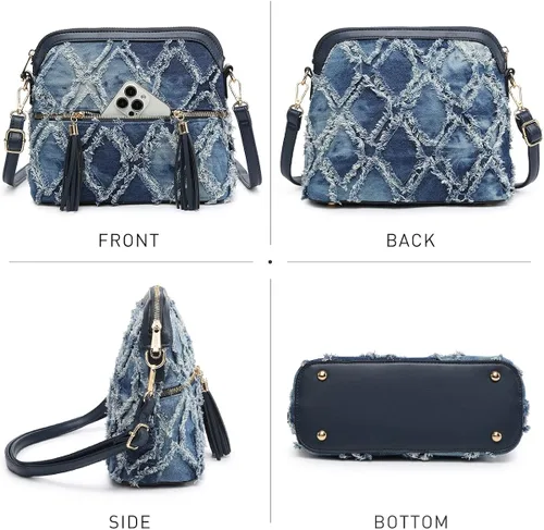 Vista 3 de Dasein - Bolso de hombro para mujer con cremallera y múltiples bolsillos