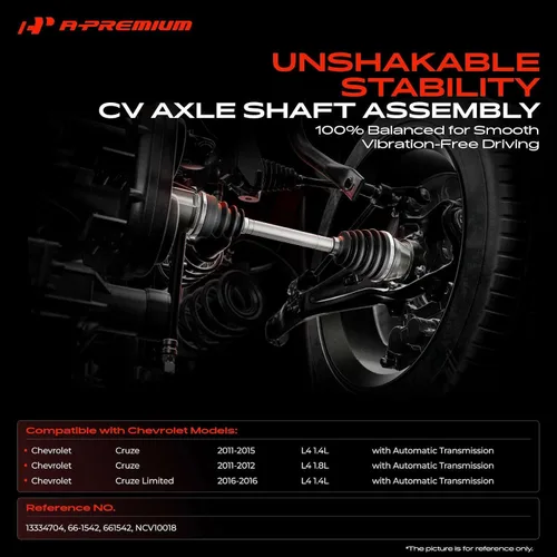 Vista 2 de A-Premium Conjunto de eje de eje CV compatible con Chevrolet Cruze 2011-2015 1.4L 1.8L, Cruze Limited 2016 1.4L, transmisión automática, lado