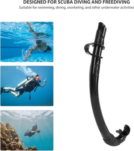 Vista 6 de Tubo de esnórquel, cómodo de usar, boquilla cómoda, fácil de respirar, de PVC, buceo para buceo (negro)