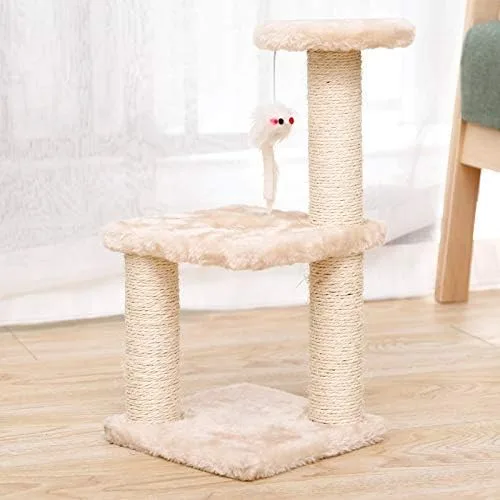 Vista 14 de Rascador de gato con marco de escalada para gatos, juguete para gato, cuerda de sisal, árbol de gato, gatito, parque infantil, muebles para mascotas
