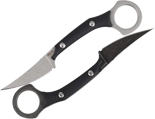 Vista 3 de MASALONG Colmillos de jabalí kni225 karambit mini cuchillo táctico (lavado de piedra blanca)