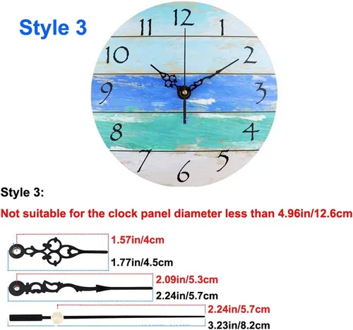 Vista 4 de Paquete de 2 mecanismos de movimiento de reloj de pared sin tictac con 4 pares de manecillas cortas, kit de motor de cuarzo, funciona