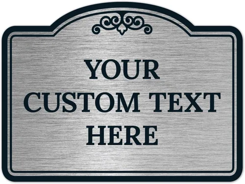 Vista 16 de Letrero decorativo personalizado, letrero de metal personalizado para negocios, entrada, hogar, Airbnb, placa de puerta de oficina, fondo negro, 8 x