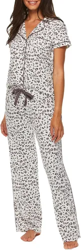 Vista 9 de bebe Conjunto de pijama de dama de honor de 2 piezas para mujer, camisa y pantalones de manga corta con botones Negro 24