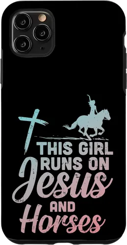 Vista 13 de Funda de regalo para iPhone 16 Girl Runs Jesus Horses Christian Horseback Equestre