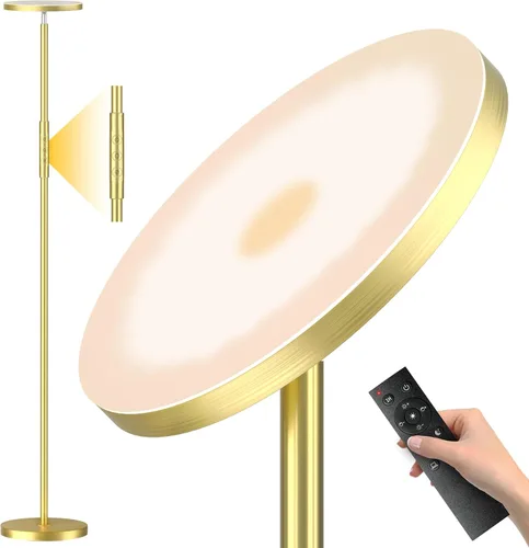 Vista 16 de Yikuneng Lámpara de pie súper brillante para sala de estar, lámpara de pie LED regulable continua con control remoto y táctil, lámpara torchiere