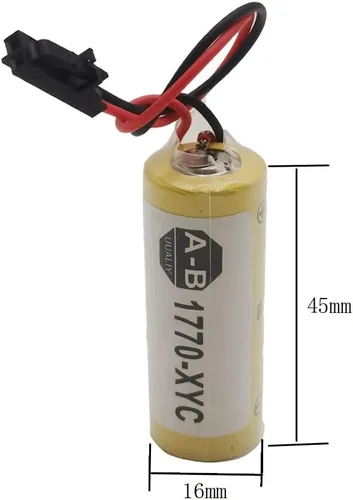 Vista 4 de YICUAA (8 unidades) 3V 1770-XYC 3V 1800mAh litio PLC reemplazo de batería para 1770-XYC/A 1770-XYB 1756-BA1 con enchufe negro