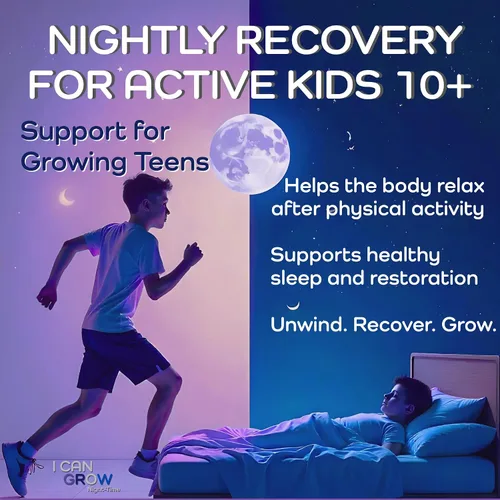 Vista 5 de I Can Grow NightTime Kids Vitaminas Multivitaminas Ayuda para Dormir Magnesio para niños con bisglicinato de magnesio Calma y recuperación
