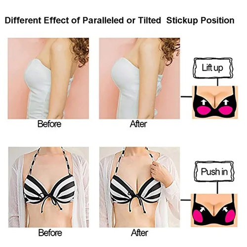 Vista 3 de Insertos de sujetador de silicona transpirable Almohadillas de empuje semiadhesivas para mujer