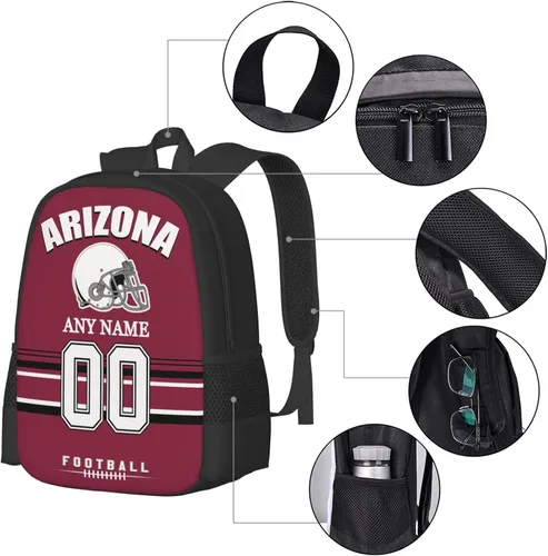 Vista 3 de Mochilas de encargo del deporte del fútbol, regalos personalizados modificados para requisitos particulares del bolso del viaje de la mochila