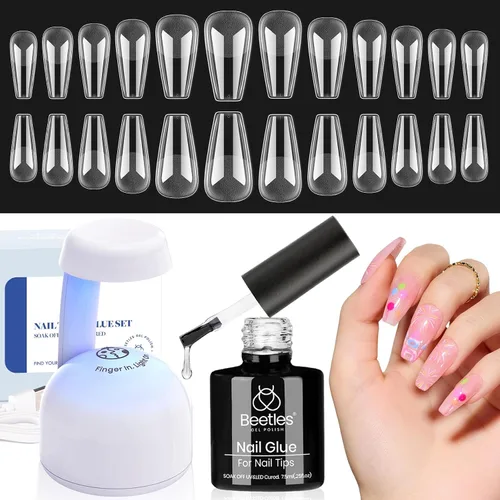 Vista 25 de Beetles - Kit de uñas de gel, puntas de uñas, juego de extensión de uñas