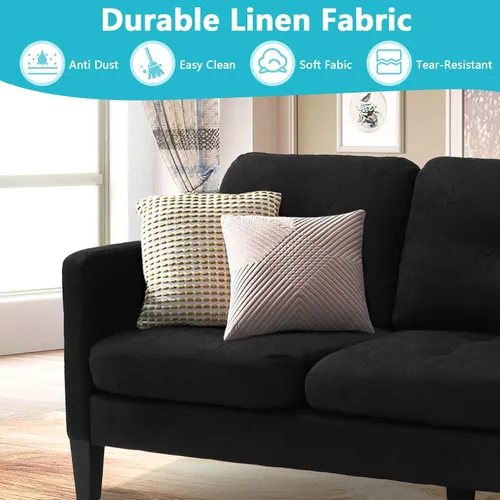Vista 4 de TITIMO Sofá modular convertible, sofá en forma de L con diván reversible, sofá modular convertible de 3 plazas, sofás pequeños modernos