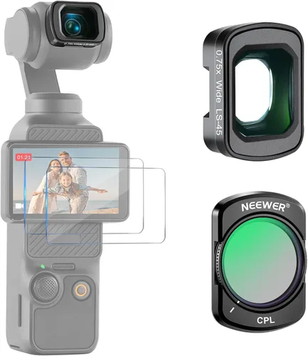 Vista 20 de NEEWER Juego de filtros ND compatibles con DJI Osmo Pocket 3 Creator Combo Accesorios, lente gran angular + ND2-32 variable + CPL + filtro