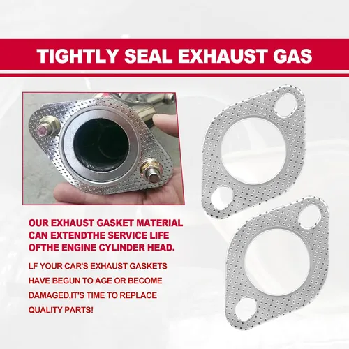 Vista 4 de Junta de colector de escape estándar 2 "2-Bolt Junta de brida de escape de coche Junta de escape de repuesto OEM # 120-06310-0002 Accesorios