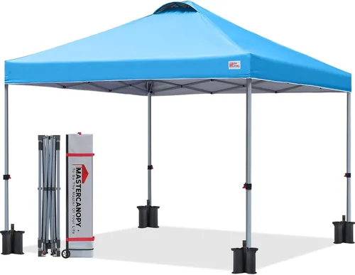 Vista 16 de MASTERCANOPY - Toldo plegable que incluye funda de transporte con ruedas, 4 bolsas de arena de contrapeso y 4 estacas