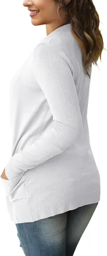 Vista 2 de VERABENDI Cárdigan de punto de manga larga con botones y cuello en V para mujer