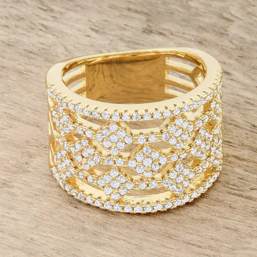 Vista 2 de Kate Bissett Marlene - Anillo de cóctel de oro de 14 quilates con circonita cúbica de 0,6 quilates