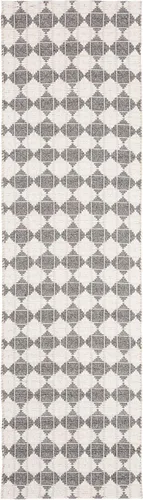 Vista 3 de SAFAVIEH Natura Collection - Alfombra de pasillo, 2 pies 3 pulgadas x 8 pies, gris y marfil, viscosa y lana hecha a mano, ideal para zonas de alto