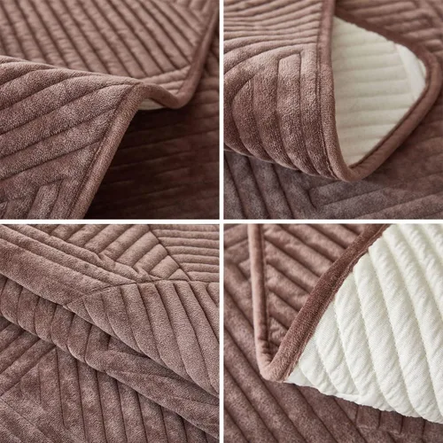 Vista 43 de vctops Funda de sofá de felpa de terciopelo acolchado geométrico, funda de sofá modular gruesa y suave, funda antideslizante para sofá, protector