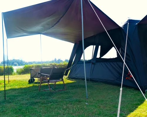 Vista 8 de KTT Extra Large Tent 6-10-12-14 Person(A),Family Cabin Tents,2 Rooms,3 Doors and 3 Windows with Mesh,Straight Wall,Waterproof,Double Layer,Big Tent