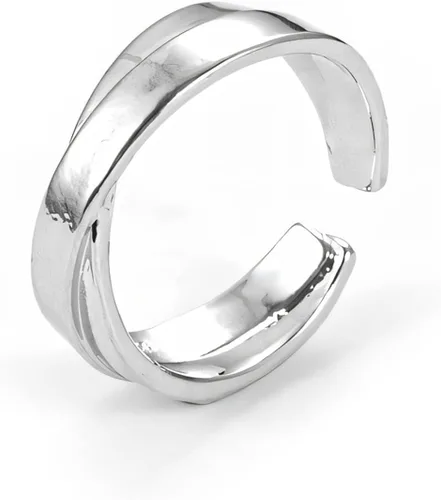 Vista 10 de Anillo de plata de ley 925, minimalista, ajustable, hecho a mano, para mujeres y niñas
