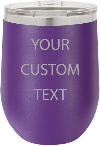 Vista 6 de Vaso de vino aislado de acero inoxidable personalizado personalizado de 12 oz (negro)