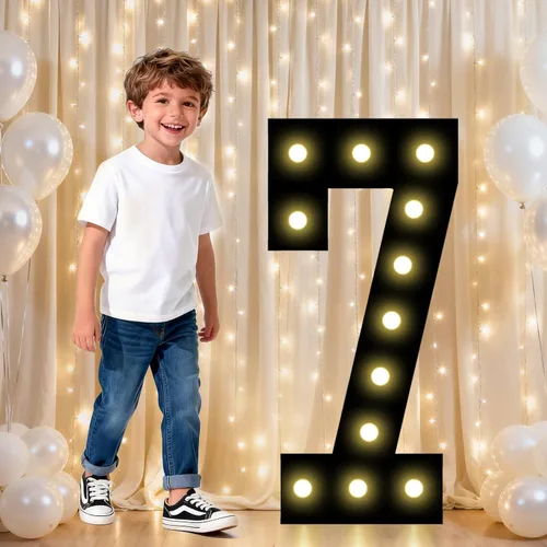 Vista 25 de Pooqla - Números iluminados negros, decoraciones de cumpleaños 50 para hombres Number 50