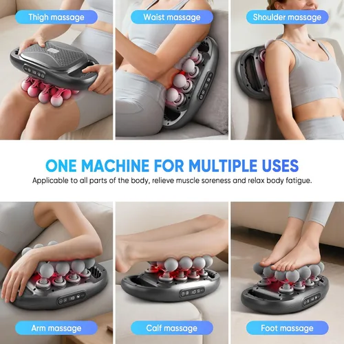 Vista 7 de 16-Head Massage Gun Set, Deep Tissue Massager with 9 Modes & Levels, Muscle Massager Pain Relief, Percussion Massage Gun for