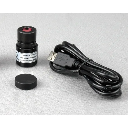 Vista 2 de Microscopio LED 40X-1000X para estudiantes de ciencia de enfoque grueso y fino + cámara USB de 2MP