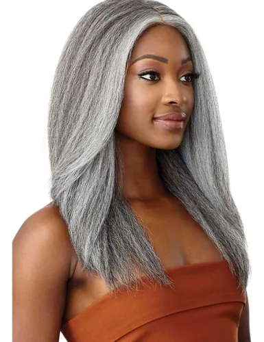 Vista 5 de Outre Peluca sintética suave y natural con encaje frontal - NEESHA 207 (DR SIENNA COPPER)