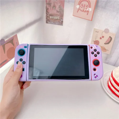 Vista 4 de ENIFLY Linda funda suave a prueba de golpes Kuromi compatible con Nintendo Switch, carcasa duradera resistente a los arañazos para Joycon, juego
