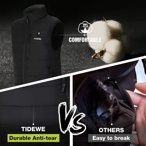 Vista 4 de TIDEWE Chaleco térmico ligero para mujer con batería para cazarsenderismo