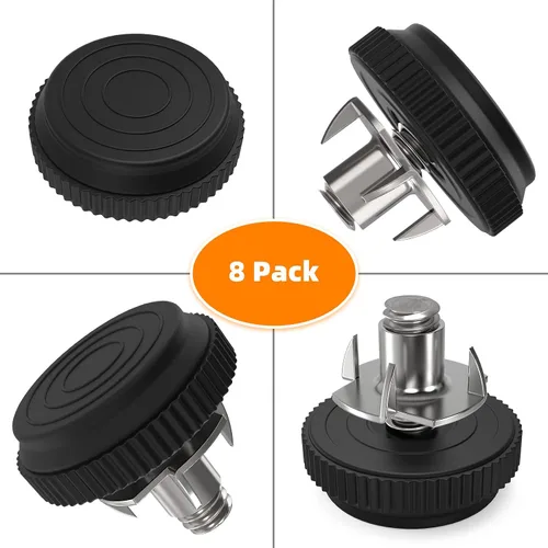 Vista 5 de ONEHOME Paquete de 8 niveladores de patas de muebles de acero inoxidable 5/16-18 con rosca ajustable, niveladores deslizantes atornillados con kit