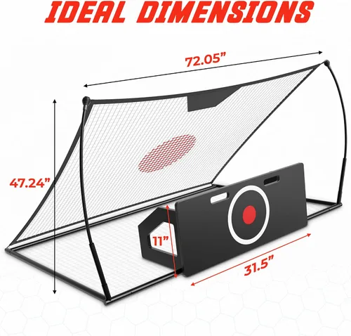Vista 3 de Red rebotadora de fútbol SwiftSurge - Red de entrenamiento de fútbol plegable con tablero de rebote, tubos de hierro de acero - Red de fútbol